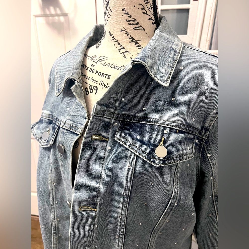 Riley James Studded Denim Jacket XL nwt western coastal cowgirl